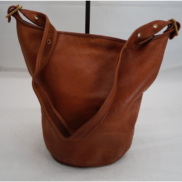 Vintage Coach Bucket Bag ~ Duffle Sac Large RARE 0712 Light Brown Made in USA - Picture 4 of 15